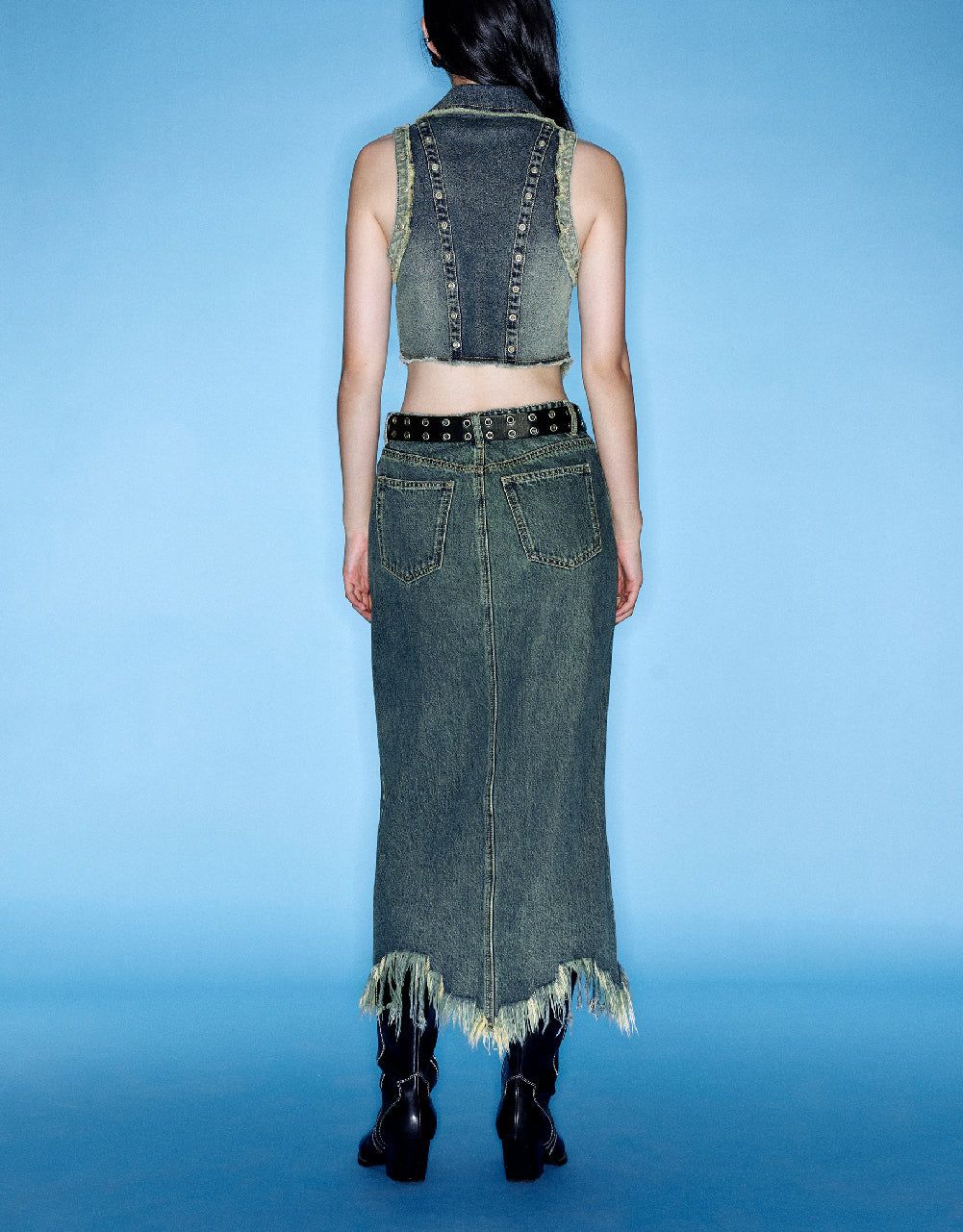 Zipper Front Denim Waistcoat sold by Urban Revivo product image thumbnail 4