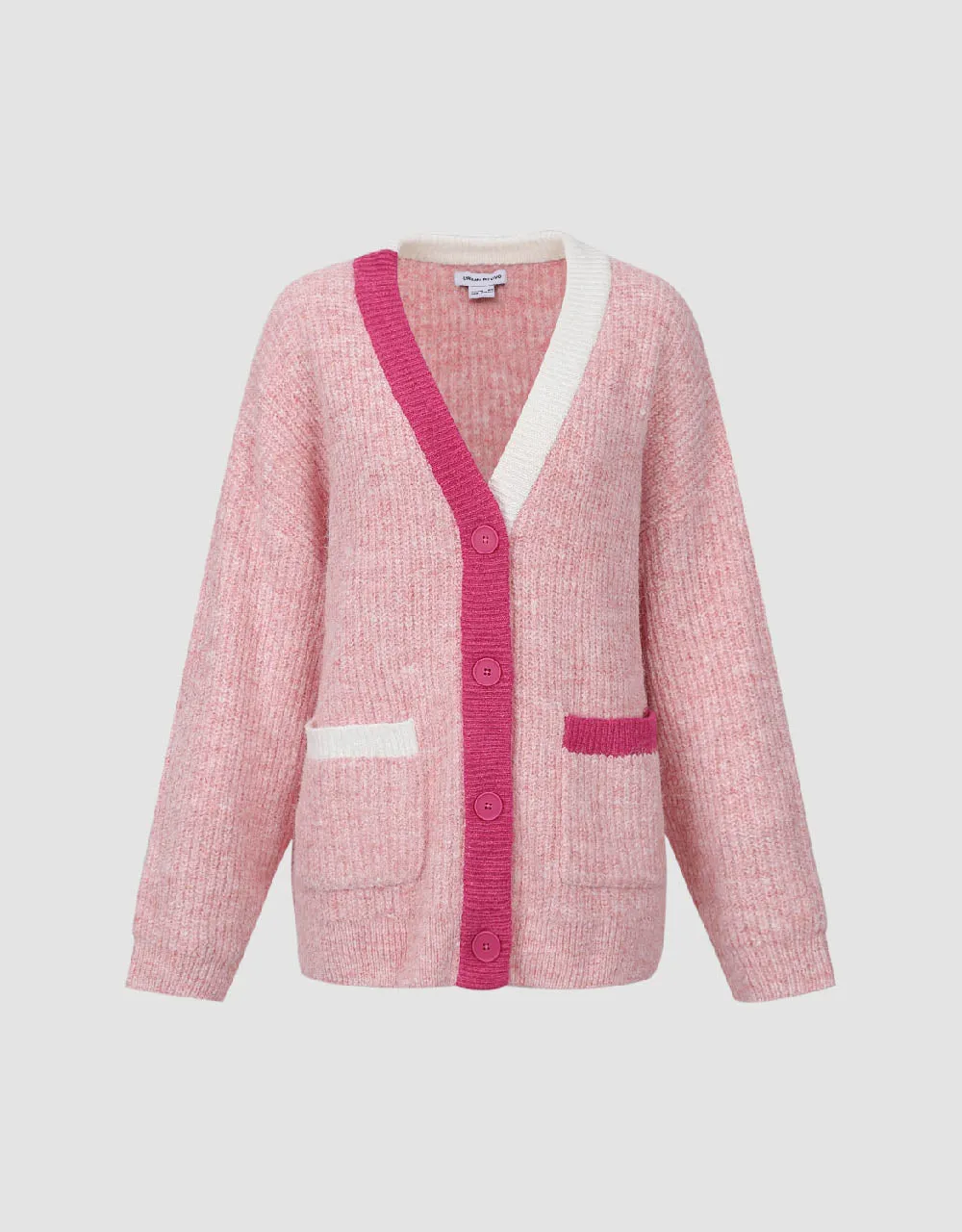 Drop Shoulder Sleeve V-Neck Knitted Cardigan sold by Urban Revivo product image thumbnail 2