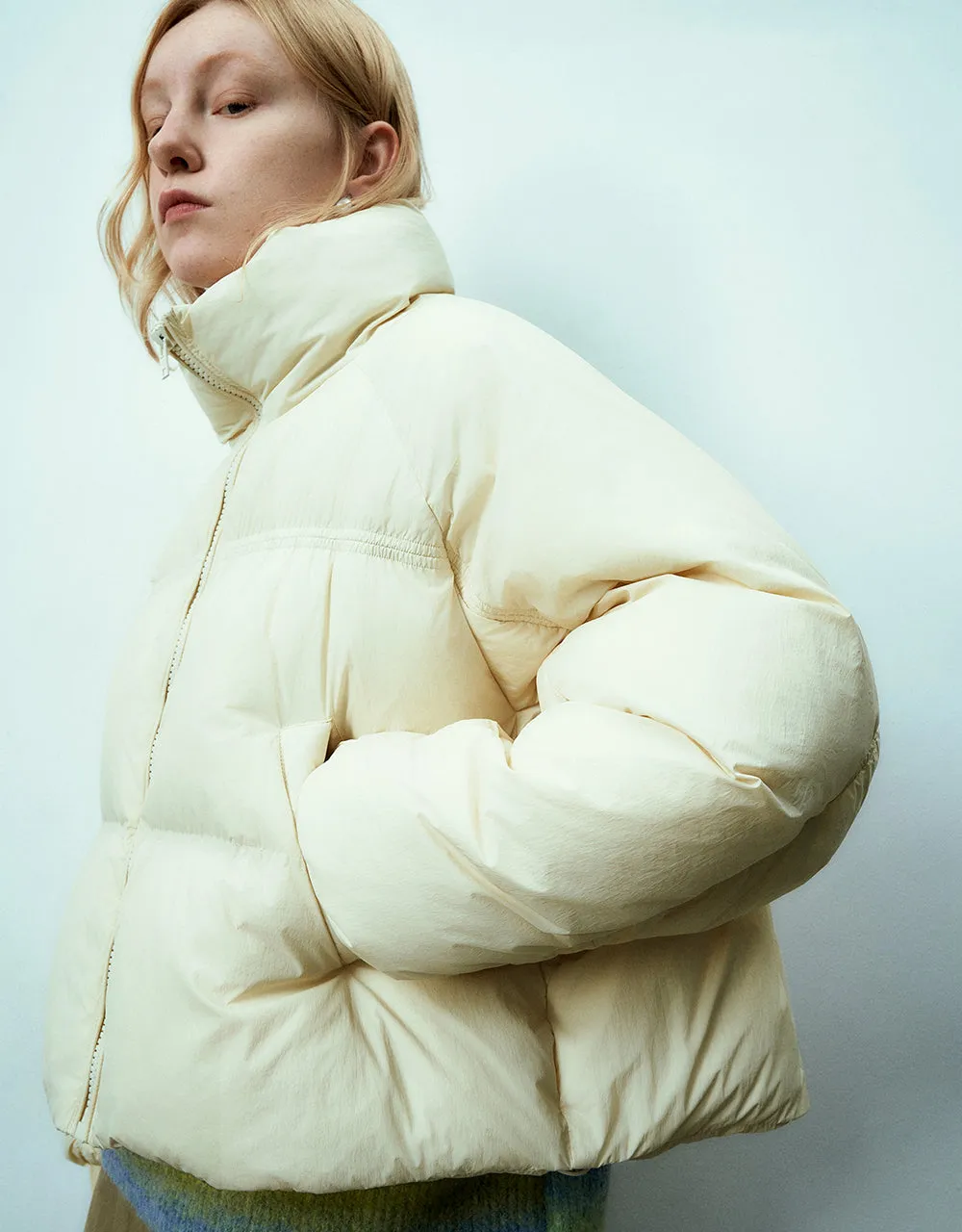 Zipper Front Raglan Sleeve Down Jacket sold by Urban Revivo product image thumbnail 3