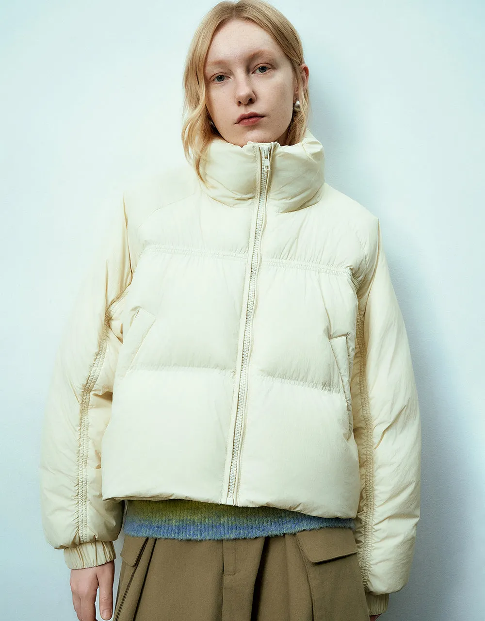 Zipper Front Raglan Sleeve Down Jacket sold by Urban Revivo