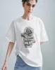Printed Crew Neck Loose T-Shirt sold by Urban Revivo
