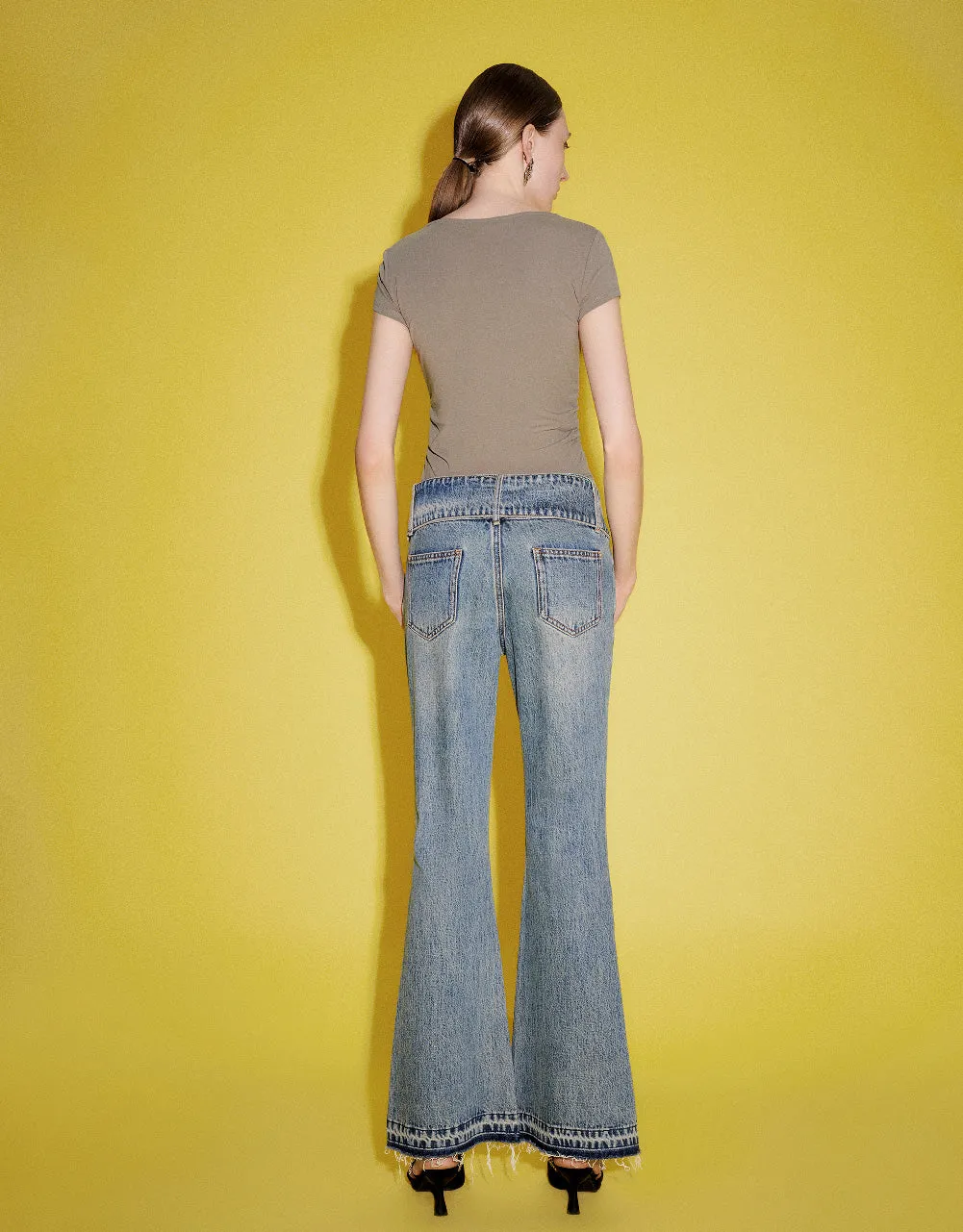 Square-cut Collar Skinny T-Shirt sold by Urban Revivo product image thumbnail 4