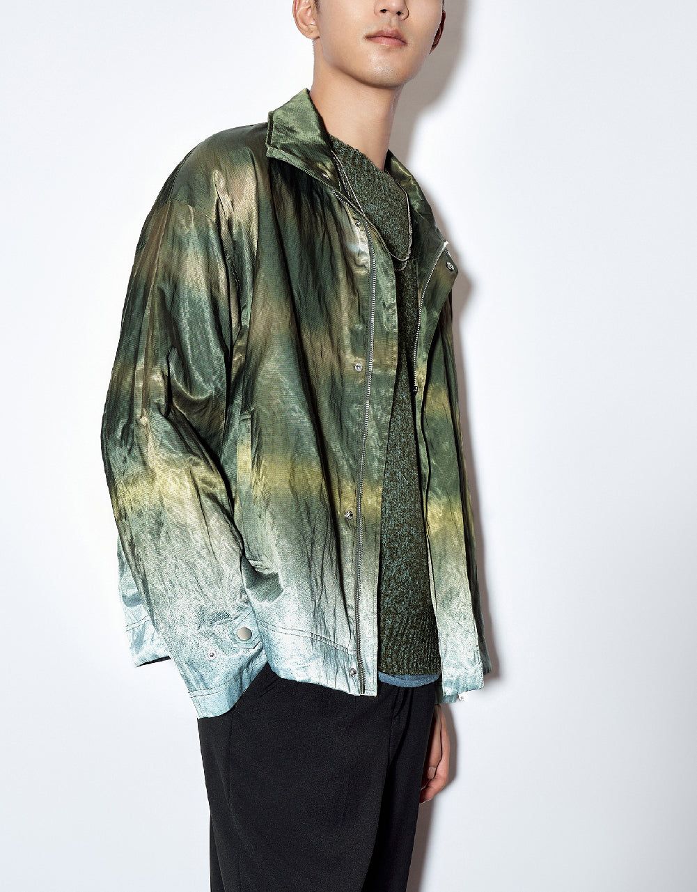 Stand Collar Printed Trench Coat sold by Urban Revivo product image thumbnail 3