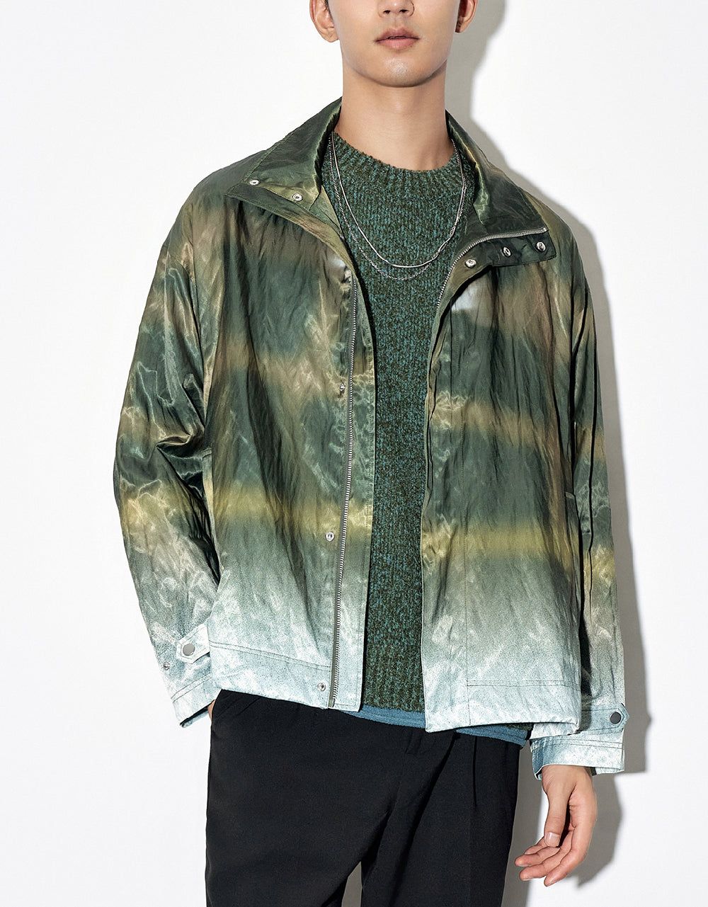 Stand Collar Printed Trench Coat sold by Urban Revivo product image thumbnail 2