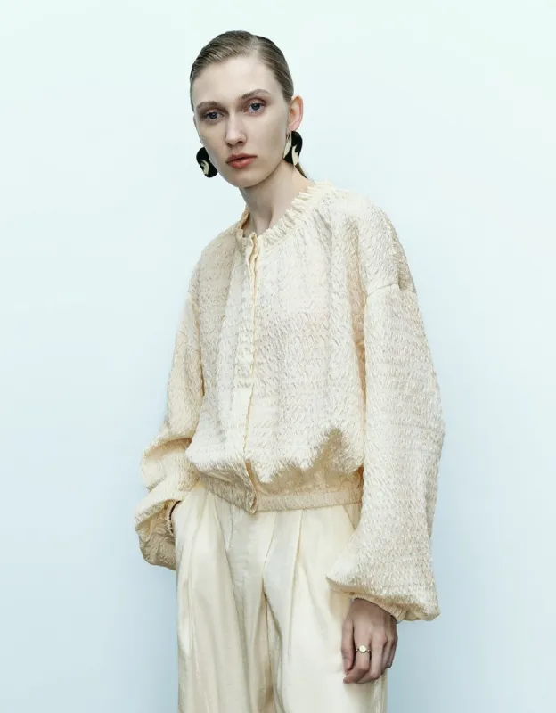 Shirred Standard Sleeve Jacket sold by Urban Revivo