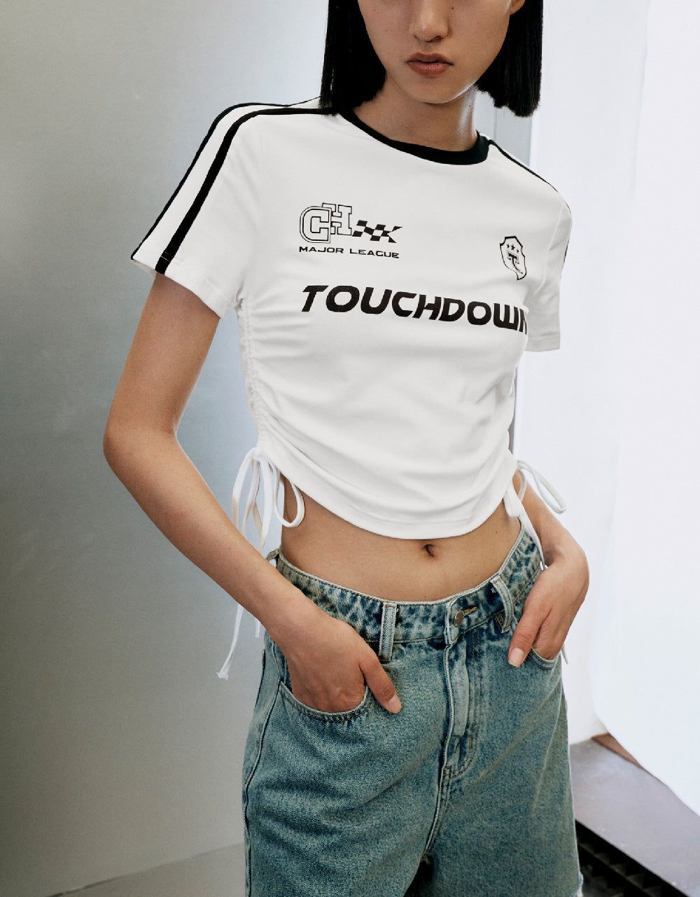 Lace Up Side Skinny T-Shirt sold by Urban Revivo product image thumbnail 2