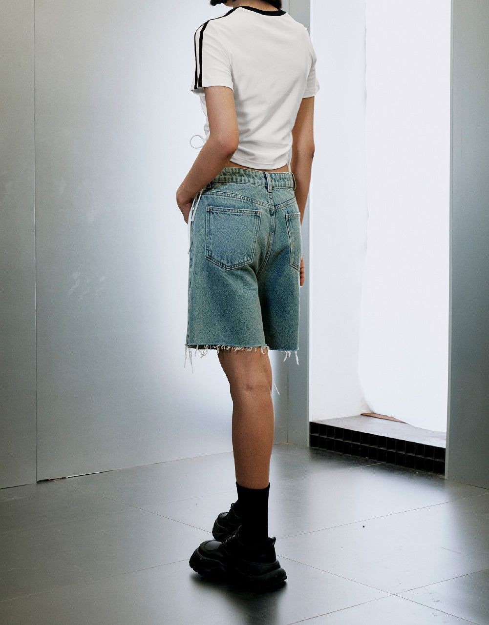 Lace Up Side Skinny T-Shirt sold by Urban Revivo product image thumbnail 4