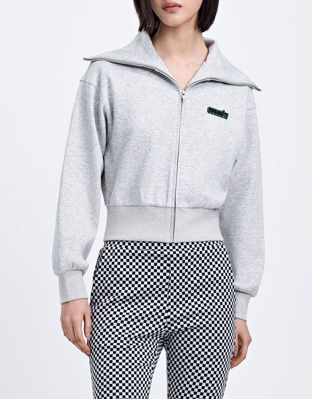 Zip Up Letter Detail Jacket sold by Urban Revivo product image thumbnail 2