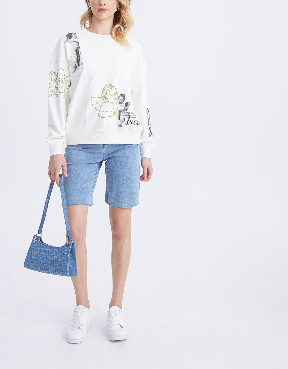 Angel Print Crew Neck Sweatshirt sold by Urban Revivo product image thumbnail 4