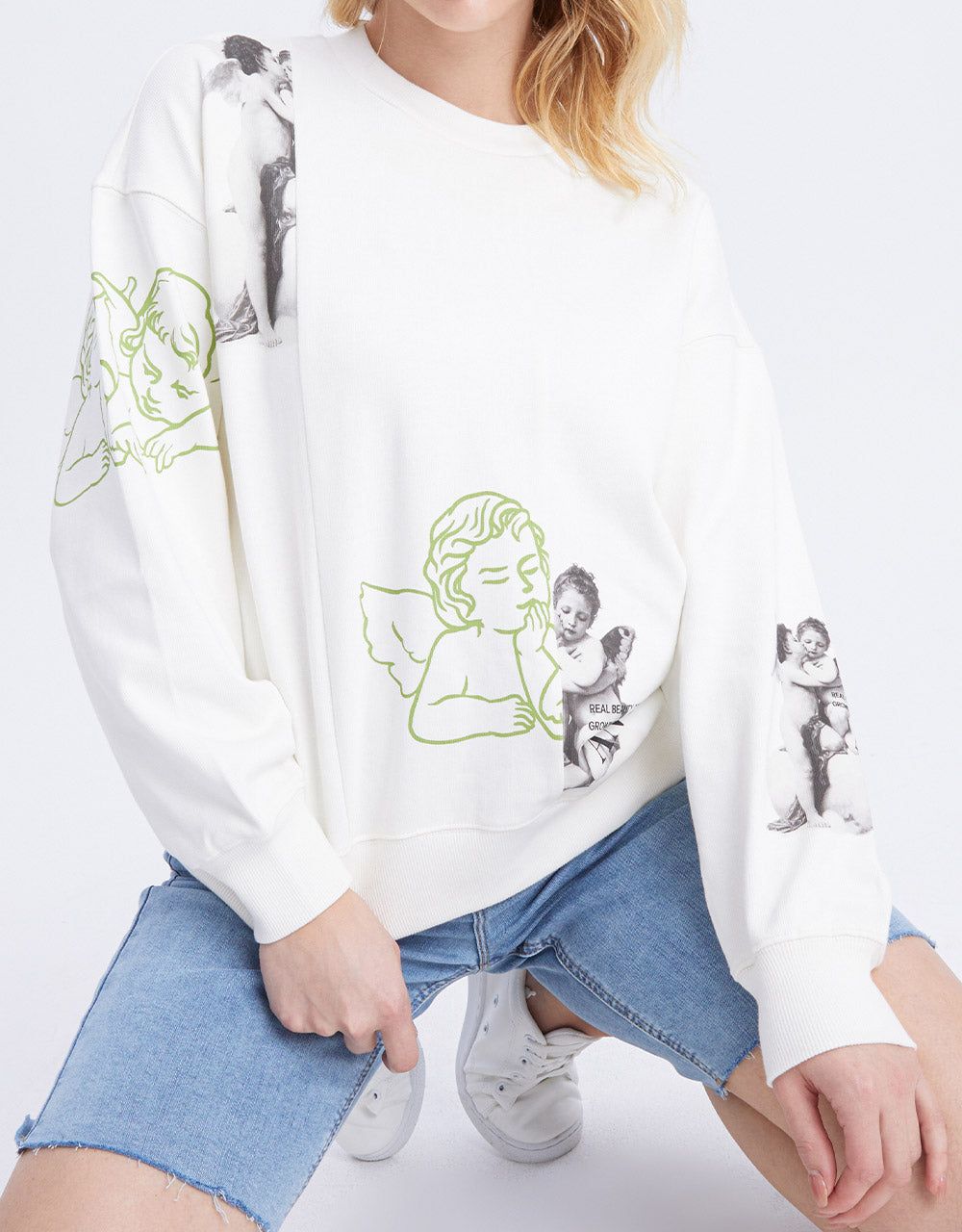 Angel Print Crew Neck Sweatshirt sold by Urban Revivo product image thumbnail 3