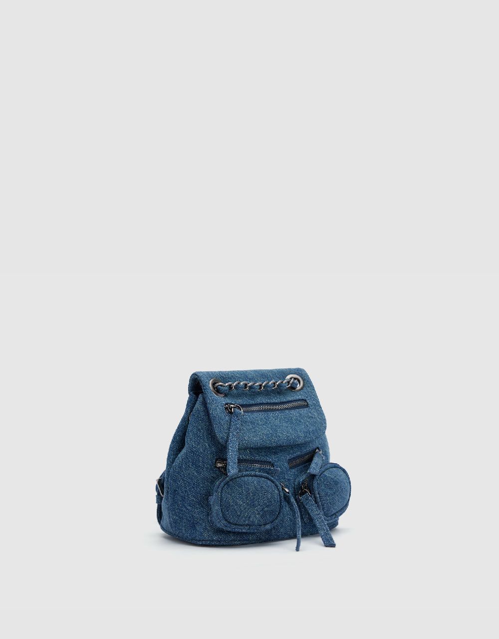 Distressed Denim Mini Backpack | Parallel display picture 2