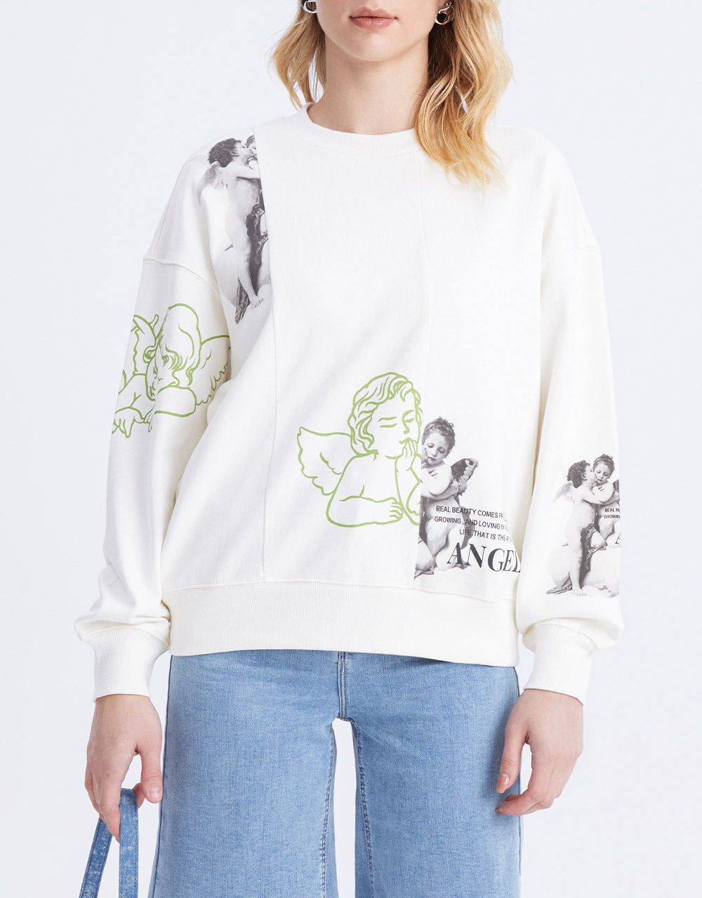 Angel Print Crew Neck Sweatshirt sold by Urban Revivo product image thumbnail 2