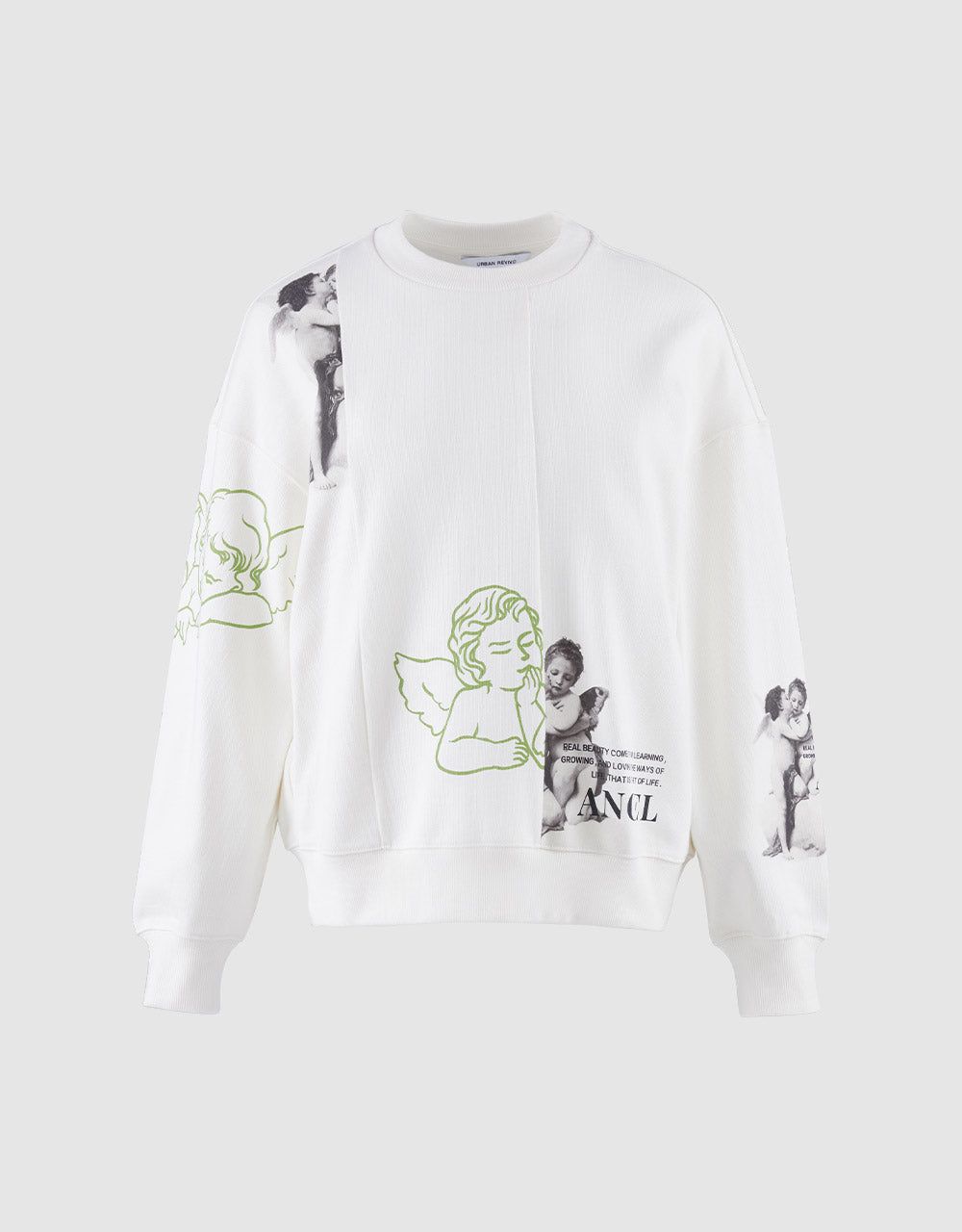 Angel Print Crew Neck Sweatshirt sold by Urban Revivo