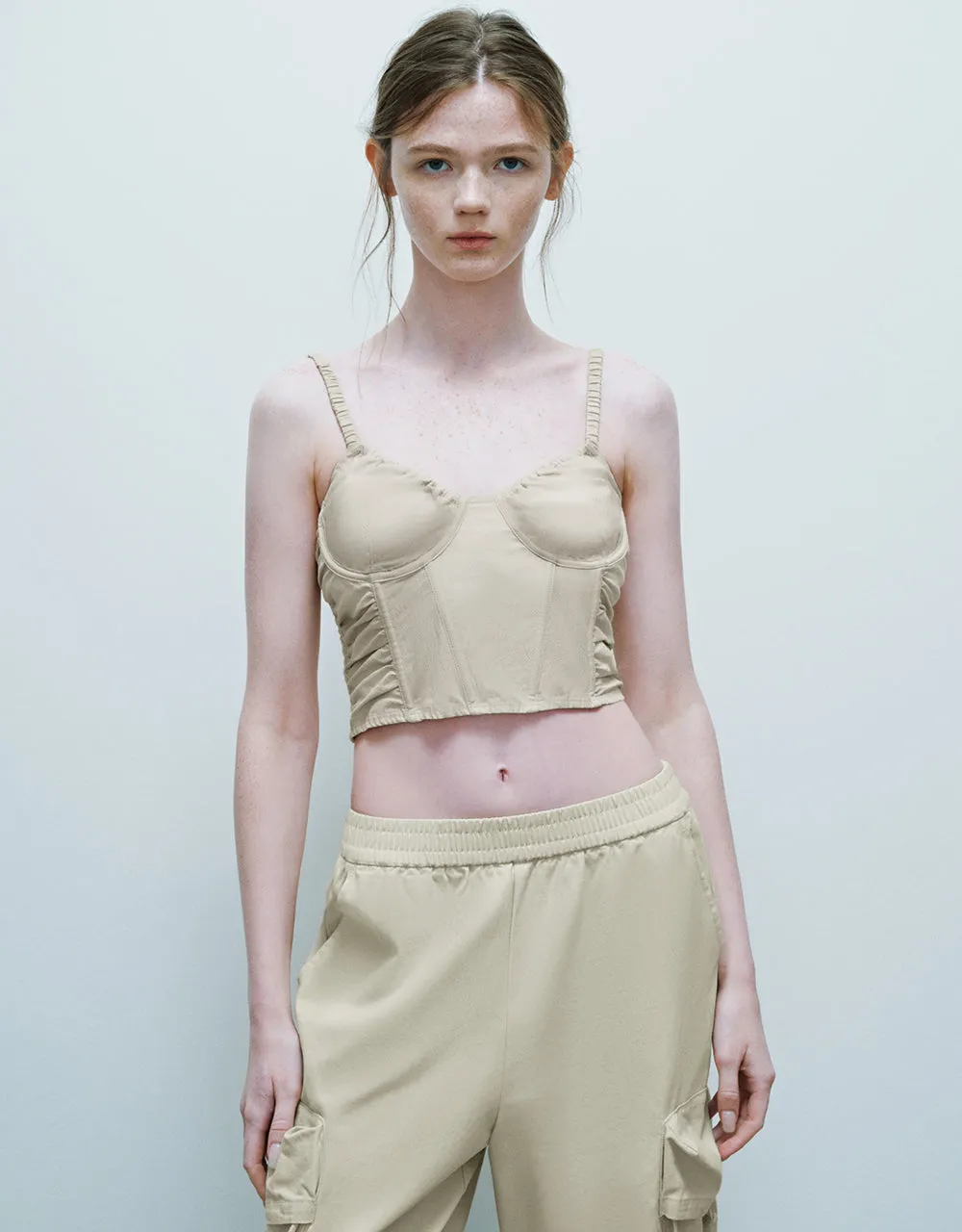 Cropped U Neck Skinny Cami Top sold by Urban Revivo