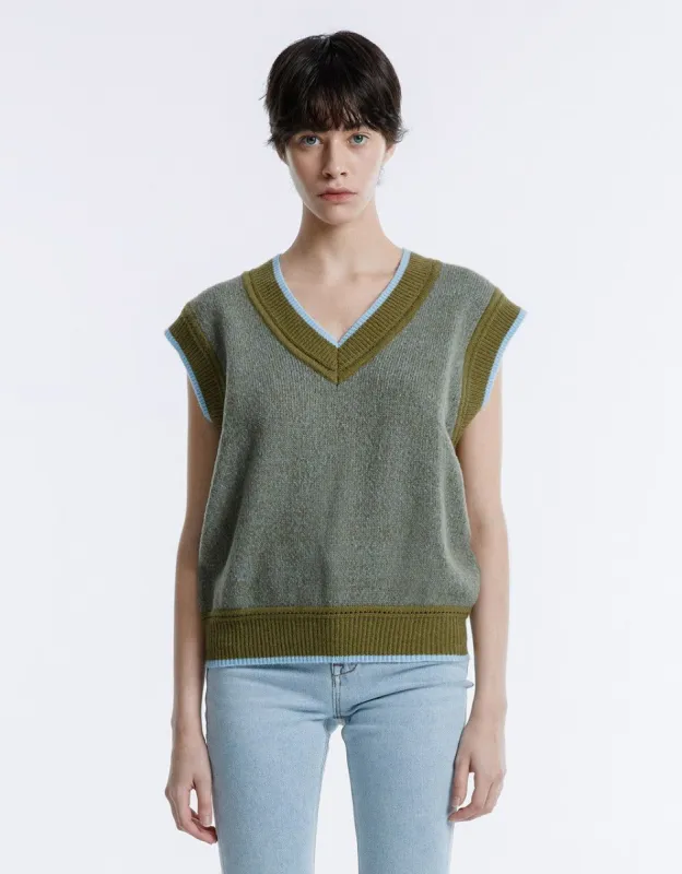 Contrast Color Sweater Vest sold by Urban Revivo