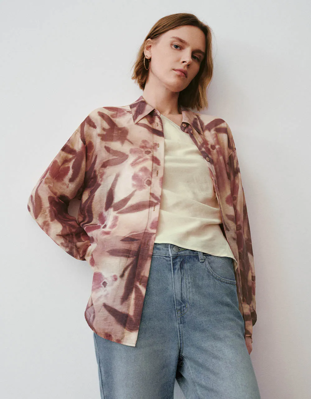 Printed Button Up Straight Shirt sold by Urban Revivo