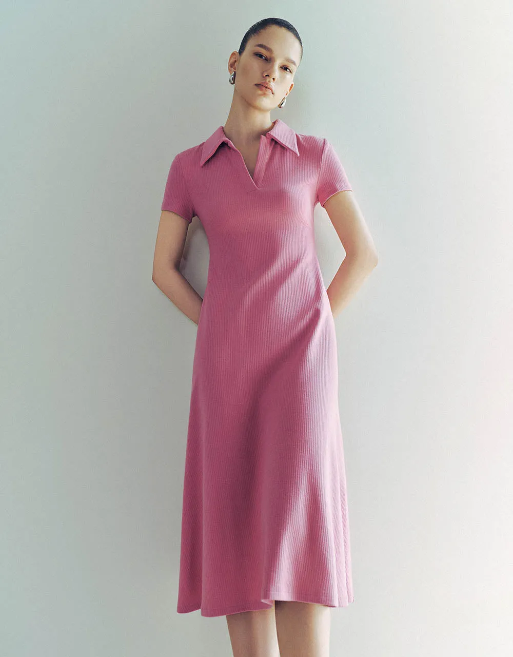 Skinny Knitted Polo A-Line Dress sold by Urban Revivo product image thumbnail 3
