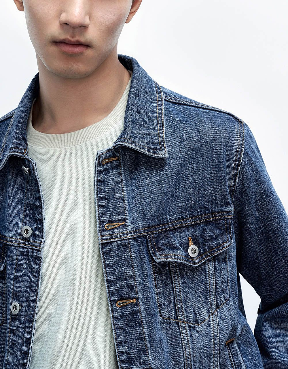 Button Up Denim Jacket sold by Urban Revivo product image thumbnail 4