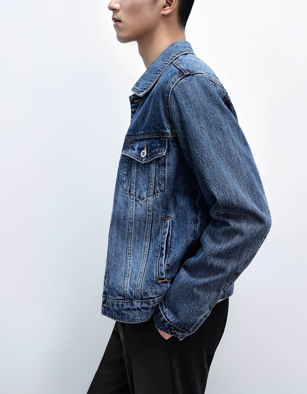 Button Up Denim Jacket sold by Urban Revivo product image thumbnail 2