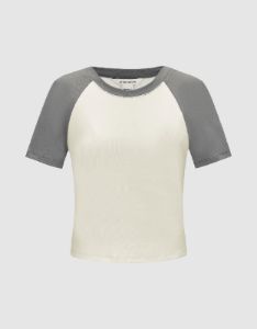 Raglan Sleeve Crew Neck Skinny T-Shirt sold by Urban Revivo