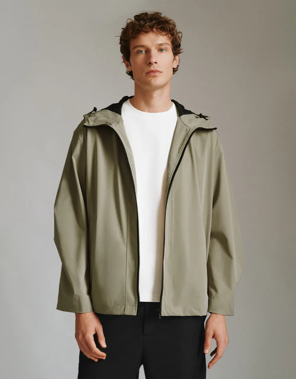 Zipper Front Hooded Jacket sold by Urban Revivo