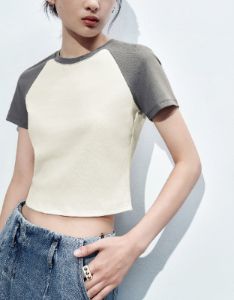 Raglan Sleeve Crew Neck Skinny T-Shirt sold by Urban Revivo