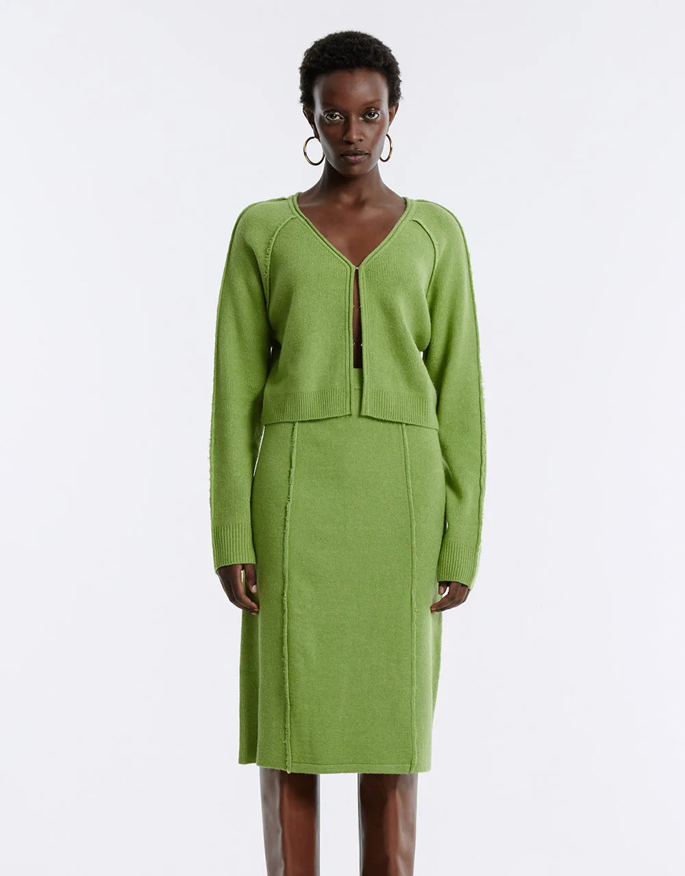 Stitch Detail Knitted Midi Skirt sold by Urban Revivo product image thumbnail 5