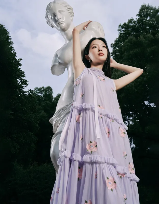 [UR × Caroline Hu] Sleeveless Crew Neck A-Line Dress sold by Urban Revivo