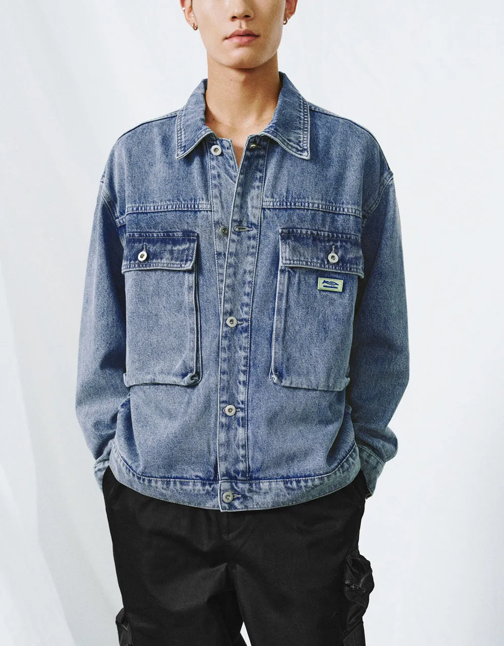 Drop Shoulder Sleeve Denim Jacket sold by Urban Revivo product image thumbnail 2