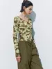 Printed V-Neck Skinny Knitted Cardigan sold by Urban Revivo