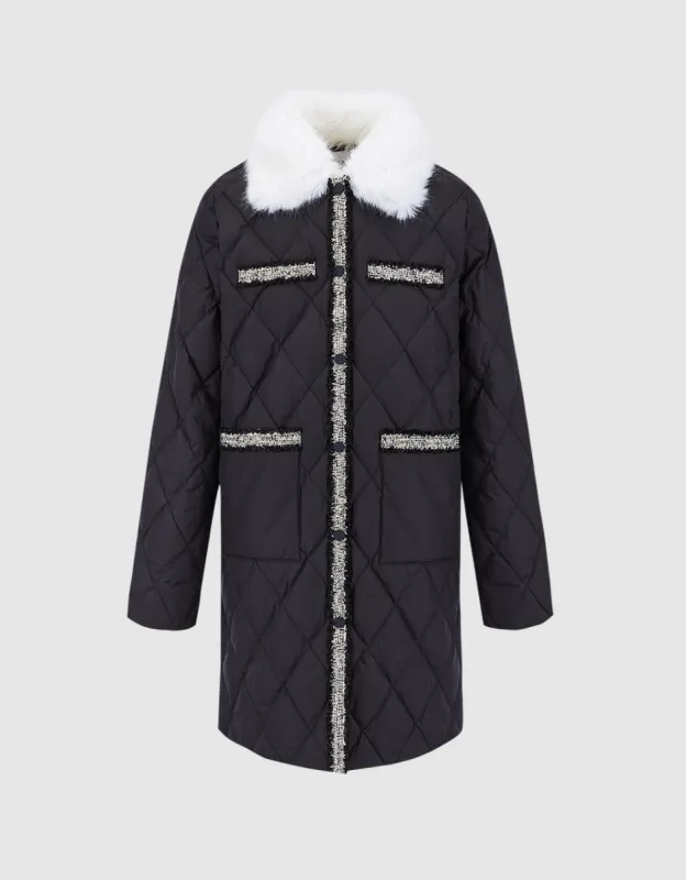 Fur Collared Down Jacket sold by Urban Revivo