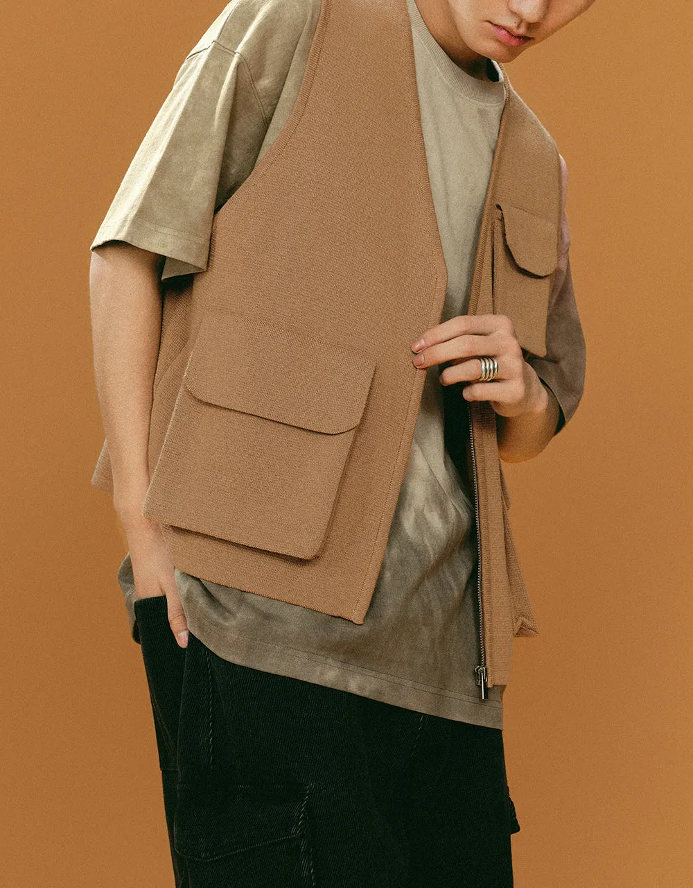 V-Neck Knitted Waistcoat sold by Urban Revivo product image thumbnail 3