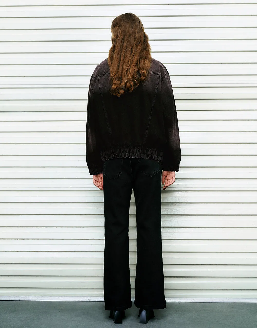 Elastic Hem Zipper Front Denim Jacket sold by Urban Revivo product image thumbnail 4