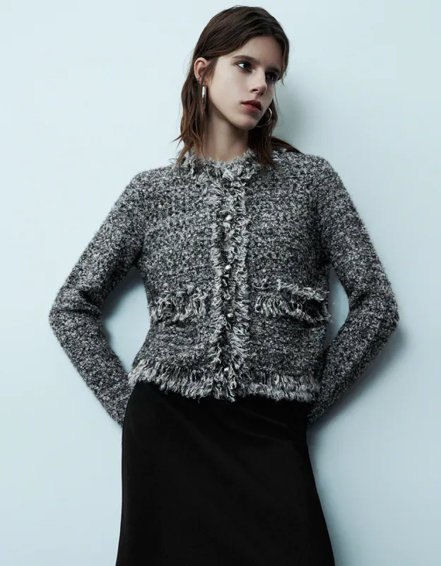 Raw Hem Knitted Cardigan sold by Urban Revivo