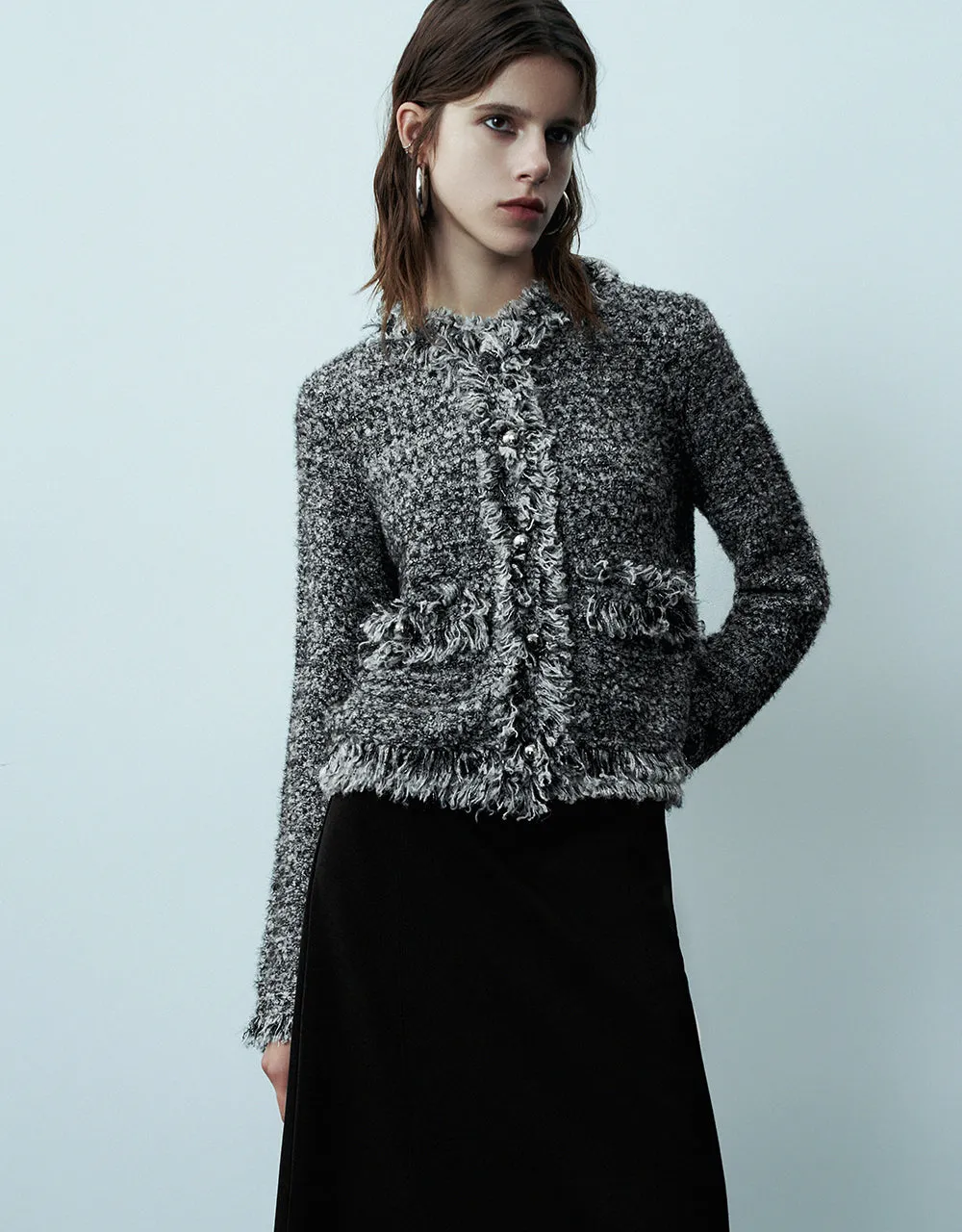 Raw Hem Knitted Cardigan sold by Urban Revivo product image thumbnail 3