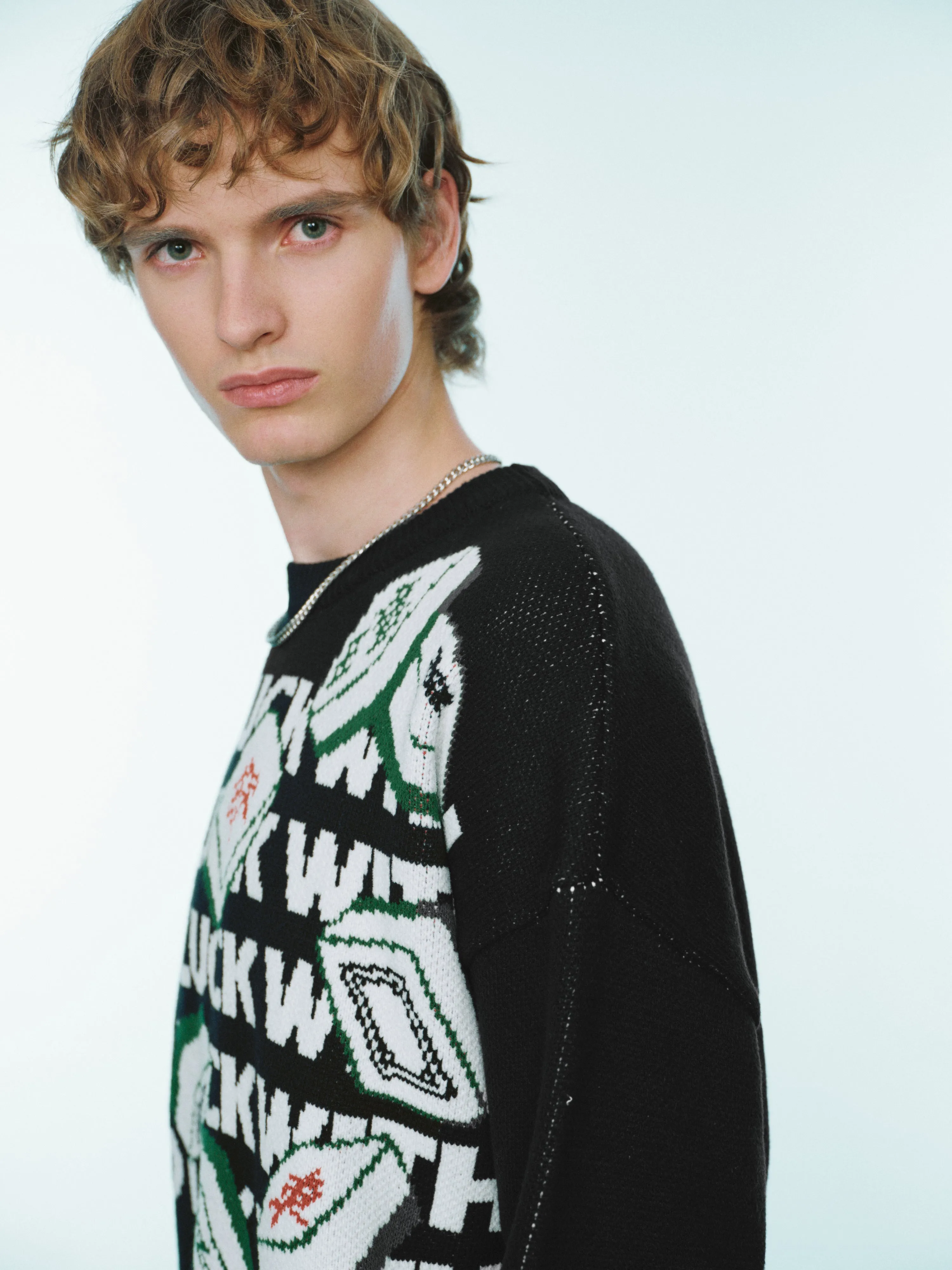 Mahjong Embroidered Sweater sold by Urban Revivo product image thumbnail 5