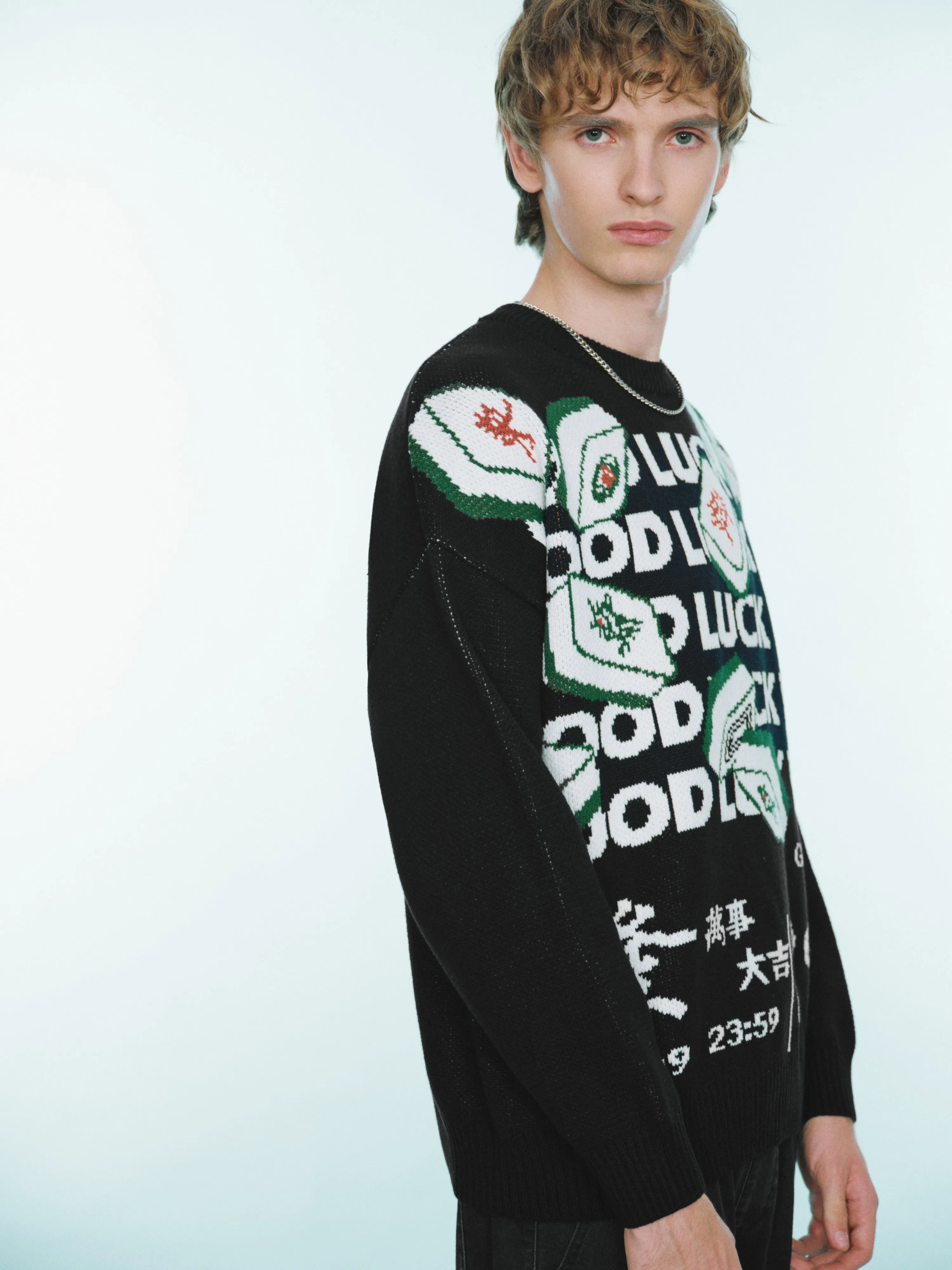 Mahjong Embroidered Sweater sold by Urban Revivo product image thumbnail 3