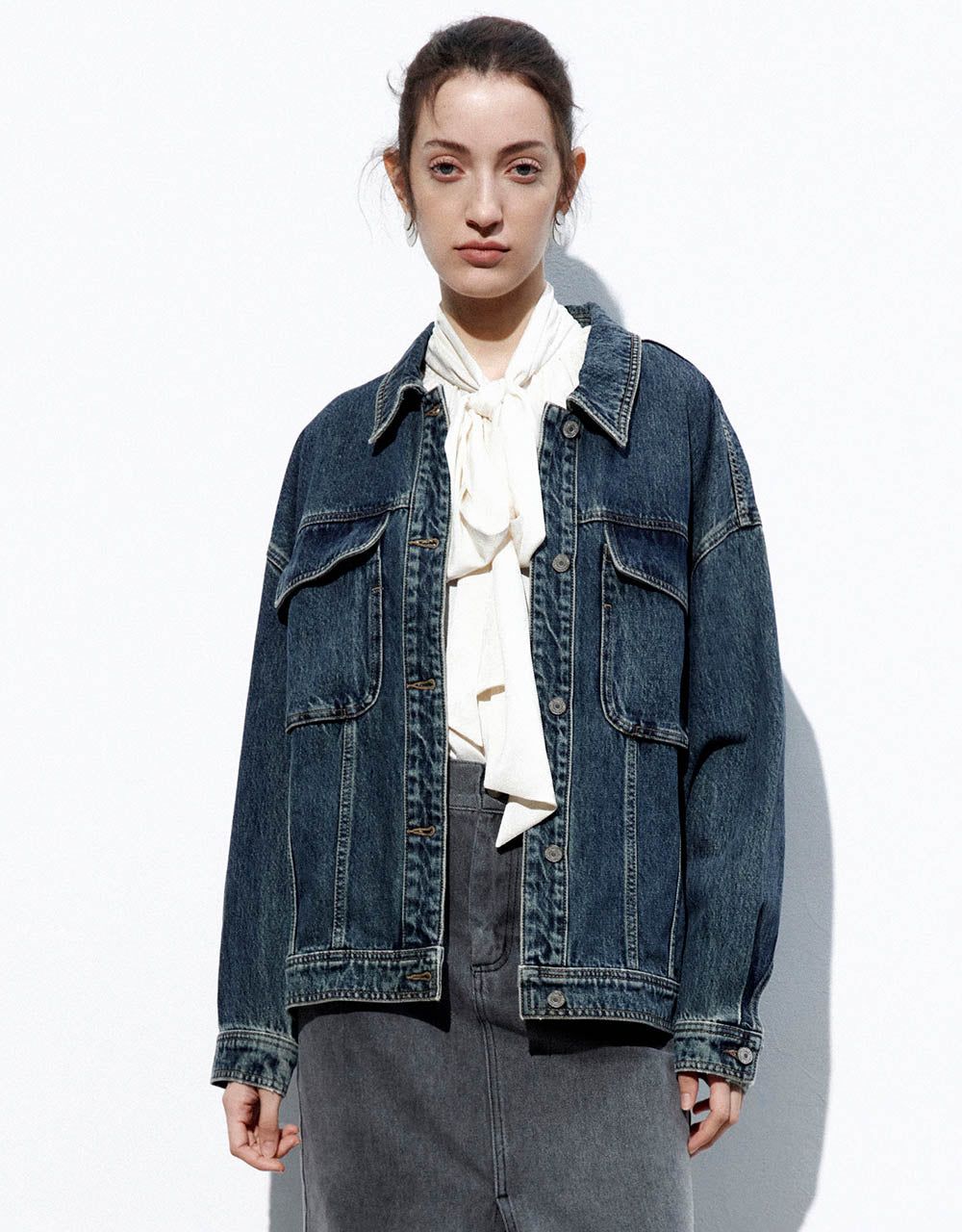 Button Up Denim Jacket sold by Urban Revivo