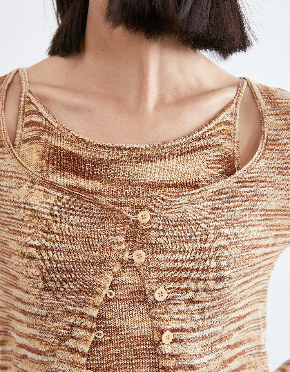 Marled Knit Cropped Cardigan sold by Urban Revivo product image thumbnail 5