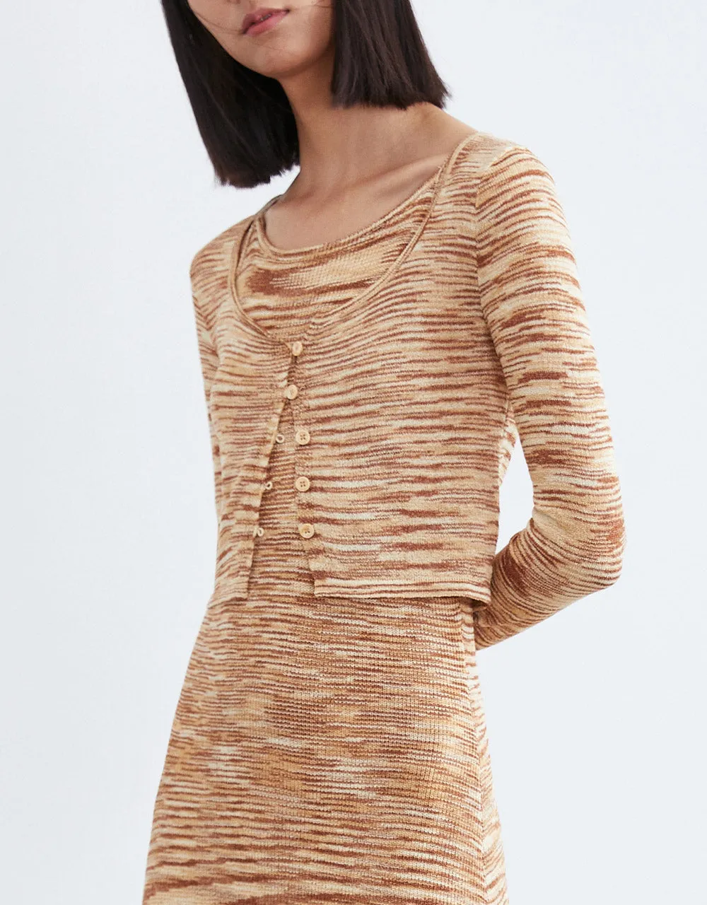 Marled Knit Cropped Cardigan sold by Urban Revivo product image thumbnail 3