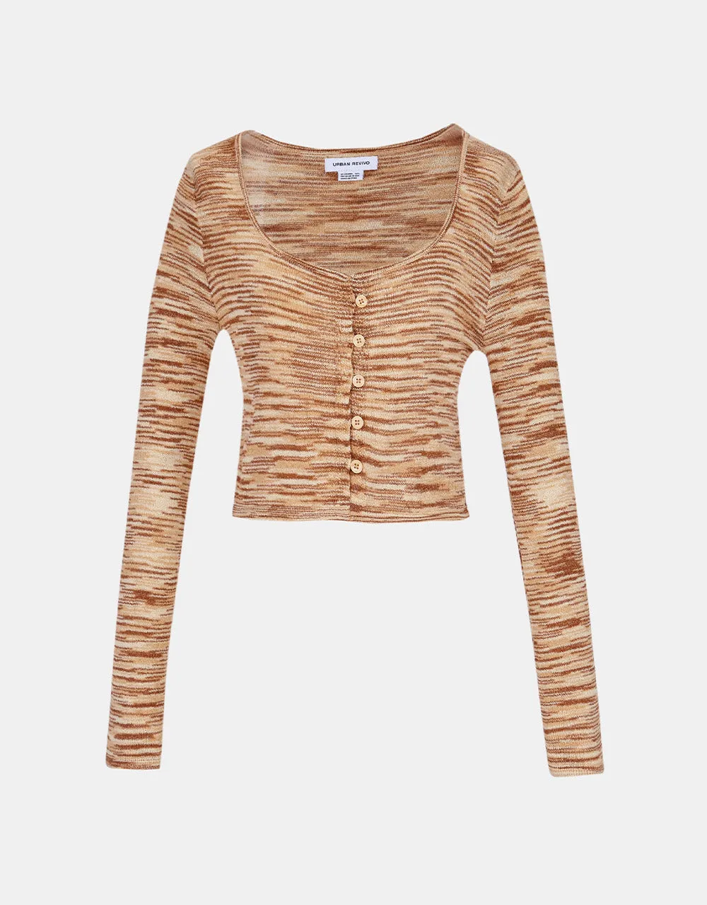 Marled Knit Cropped Cardigan sold by Urban Revivo