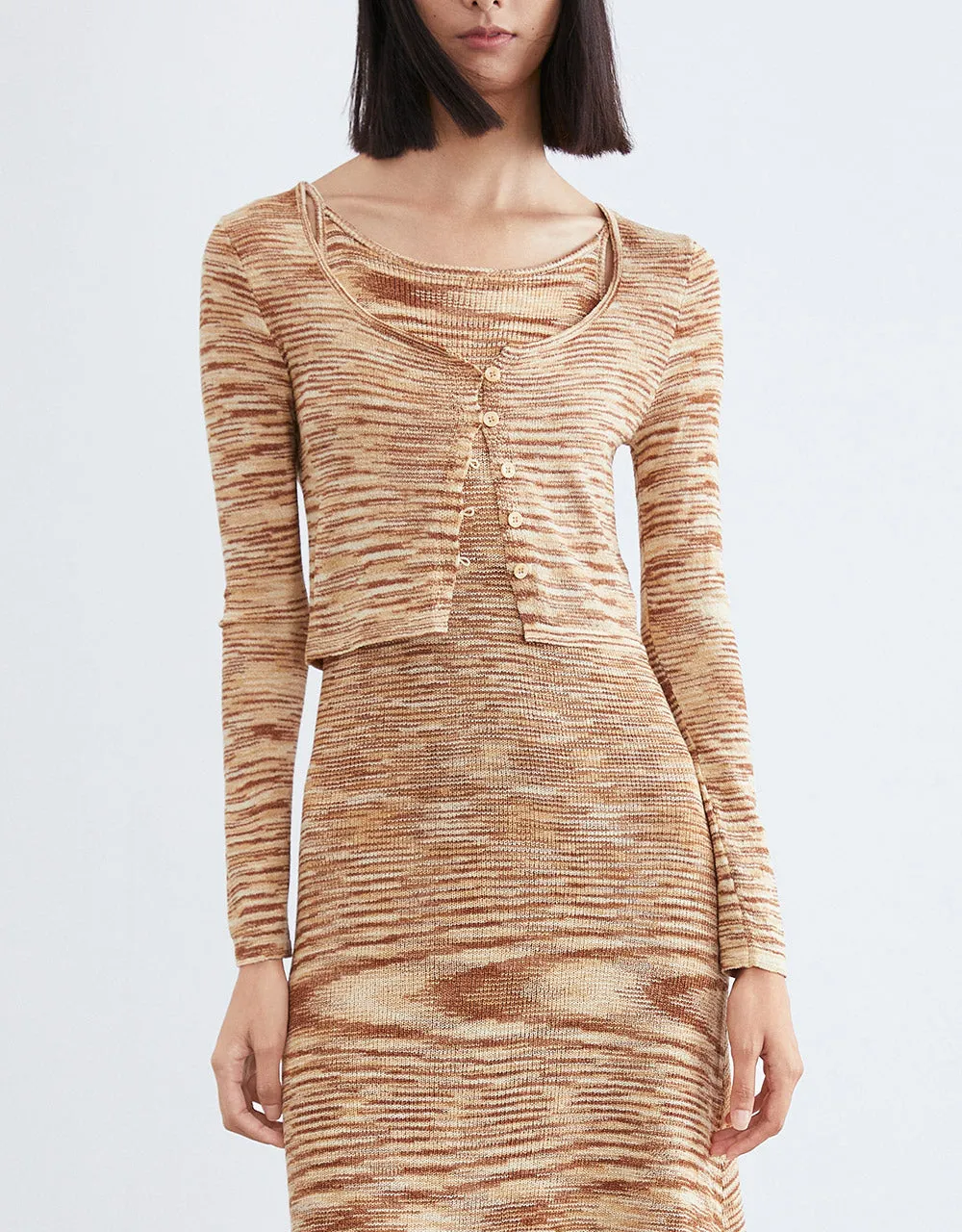 Marled Knit Cropped Cardigan sold by Urban Revivo product image thumbnail 2