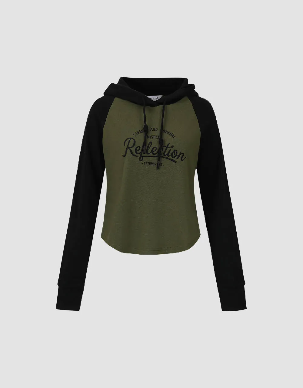 Raglan Sleeve Hooded Sweatshirt sold by Urban Revivo product image thumbnail 2