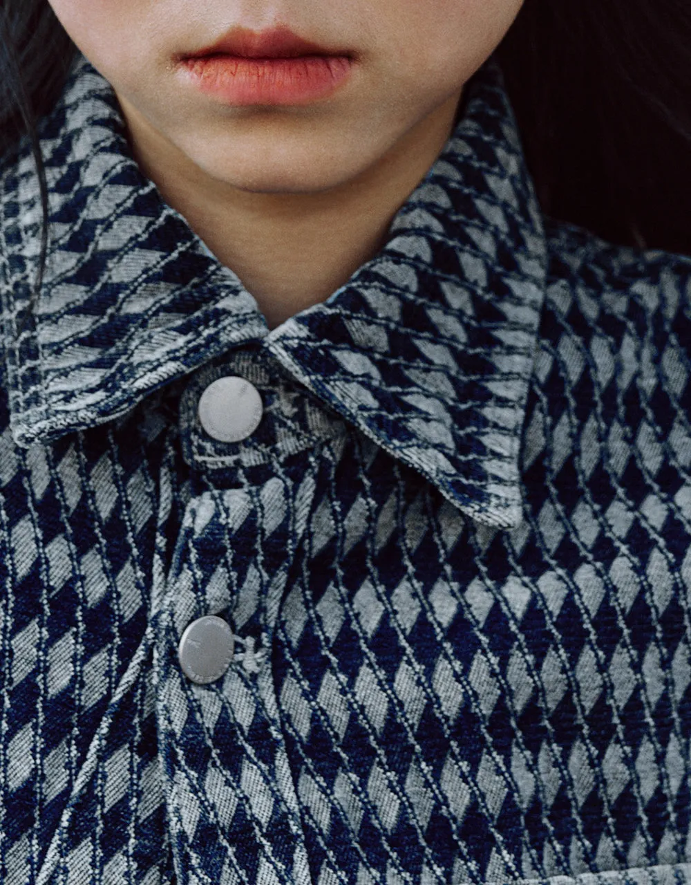 Press Buttoned Checkered Denim Shirt sold by Urban Revivo product image thumbnail 4