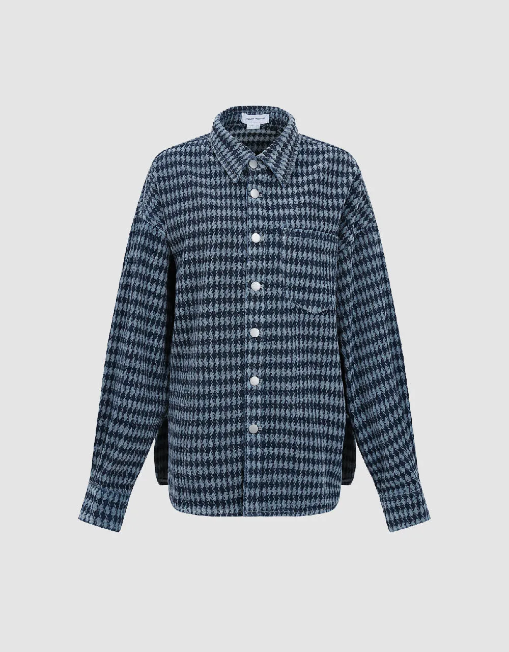 Press Buttoned Checkered Denim Shirt sold by Urban Revivo product image thumbnail 2