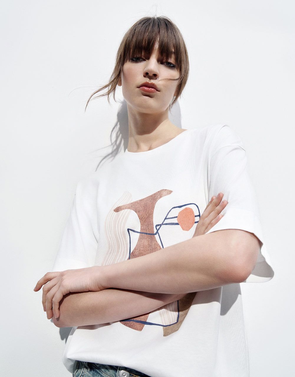 Printed Crew Neck Loose T-Shirt sold by Urban Revivo product image thumbnail 5