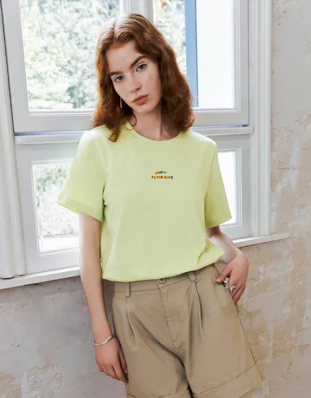 Crew Neck Straight T-Shirt sold by Urban Revivo