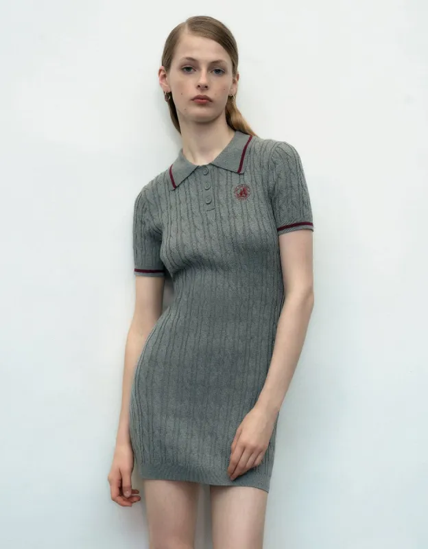 Rib Knitted Polo Dress sold by Urban Revivo