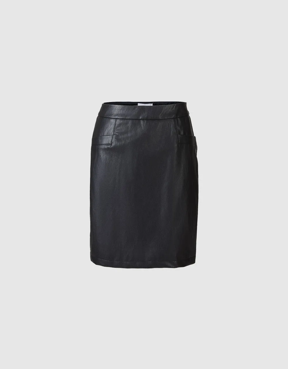 Slit Hem Faux Leather Skirt sold by Urban Revivo