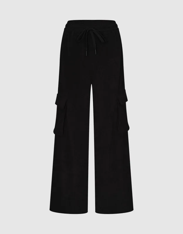 Drawstring Waist Knitted Straight Pants sold by Urban Revivo